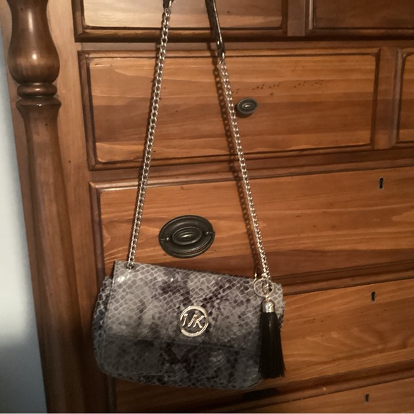 Michael Kors Silver and Gray Snakeskin Bag - Picture 1 of 2